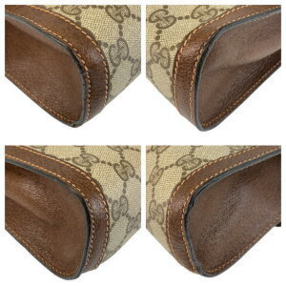 Gucci Sherry Line Interlocking Brown Leather Clut… - image 4